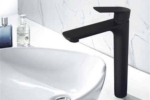 Black Bathroom Faucet for Countertop Sinks with Extra High Spout