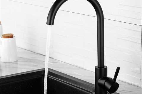 Black Kitchen Faucet with 360 Degree Rotating Spout (High Arc Design)