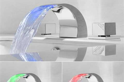 Three-hole Color Changing LED Waterfall Bathtub Faucet