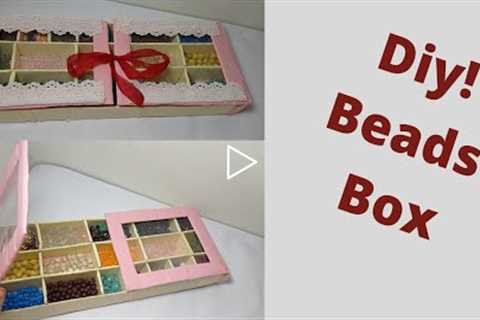 Organizing Beads Box | #diy | paper craft | reuse cardboard | amna's art and craft #youtubevideo