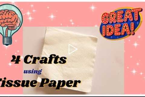 4 Crafts Using Tissue Paper | DIY Cardboard Craft | Paper craft Ideas | Bottle Art | Art with HHS