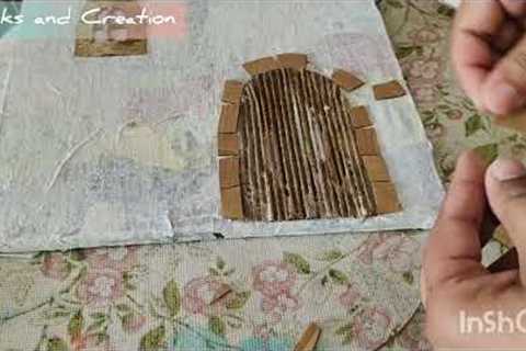 Easy cardboard Craft for home decoration|Cardboard craft on old canvas|jute rope craft ideas