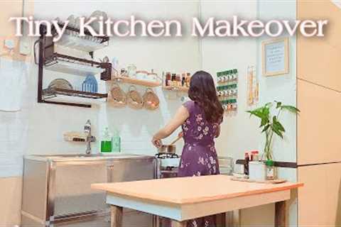 DIY Tiny Kitchen Makeover (3 SQM) | Repurposing Old Items || Our-Temporary-Home Series (Part 1)