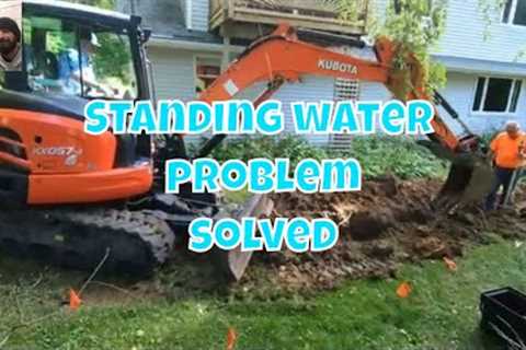 Fixing Back Yard Drainage Issues #lawncarenation #familyowned