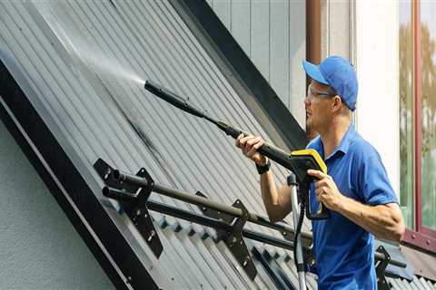 What do professionals use to clean roof shingles?