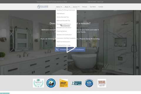 Contractor website about a Tempe bathroom remodel