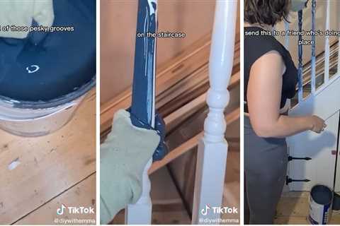 How to Paint Stair Spindles with a Sock