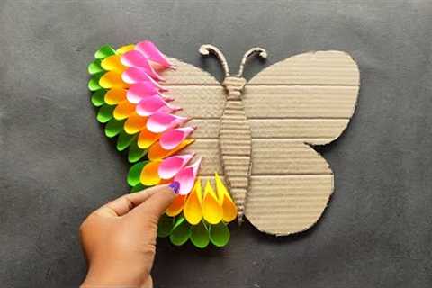 Butterfly wall decoration idea||Unique wall hanging craft||cardboard craft