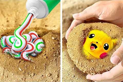 Look! Who is hiding in the sand?💛 *Teethy Gadgets and Hacks*