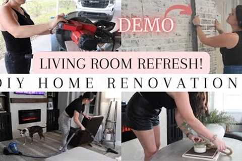 DIY HOME RENOVATION! Living room refresh on a budget ! Simple & affordable decorate with me !