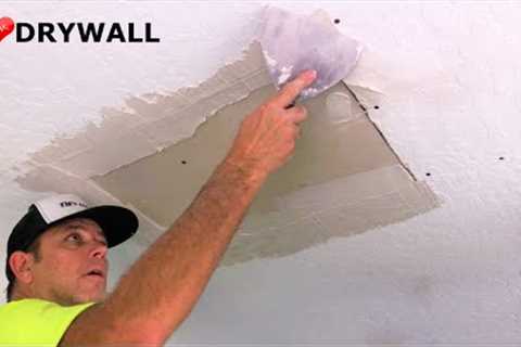 How To Repair WATER DAMAGED DRYWALL CEILING- Step by Step