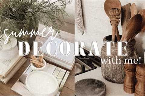 SUMMER DECORATE WITH ME | KITCHEN DECOR IDEAS, NEUTRAL SUMMER DECOR