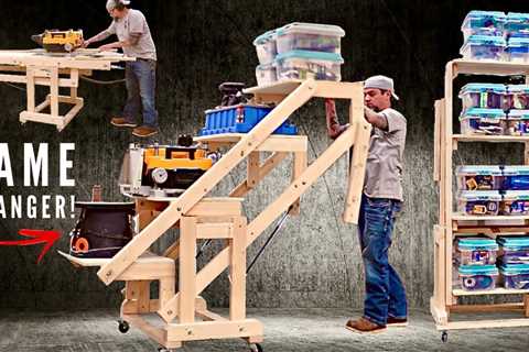 Transforming Storage Shelf / Workbench – Small Space Organization