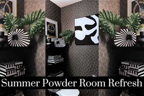 HOUSE TO HOME|DECORATE WITH ME|POWDER ROOM REFRESH|MODERN SAFARI CHIC