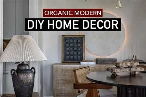 3 Creative Organic Modern  DIY Projects (textured wall art, rustic wood risers, vintage rust lamp)