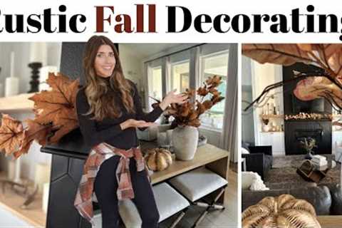 2023 Fall Decorating Ideas / Rustic Fall Living Room Decorating Ideas + Staining the Console Table