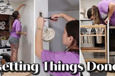 NEW HOUSE PROJECTS | INSTALLING KITCHEN CABINETS, DRYWALL REPAIR & PAINTING, DIY ELECTRICAL WORK