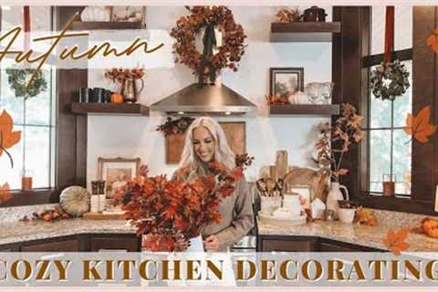 COZY FALL KITCHEN DECORATE WITH ME | 2023 FALL DECOR IDEAS | FALL KITCHEN DECOR