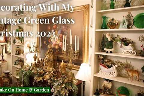 DECORATING SHELVES CHRISTMAS 2023 - IRISH THEME - GREEN & GOLD