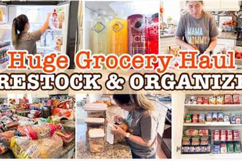 HUGE GROCERY HAUL 2023 + FRIDGE RESTOCK & PANTRY ORGANIZATION | KITCHEN CLEANING AND ORGANIZING