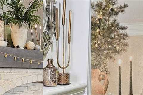 Decorate With Me | Christmas Mantel 2023 Pottery Barn Inspired Thanksgiving | Christmas