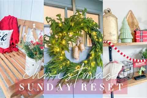 SUNDAY RESET // CHRISTMAS FRONT PORCH DECORATE WITH ME // CHARLOTTE GROVE FARMHOUSE