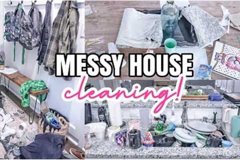 CLEAN AND DECORATE WITH ME FOR CHRISTMAS! | MESSY HOUSE CLEANING | REAL LIFE MESS