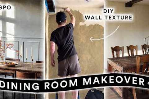 Extreme DINING ROOM MAKEOVER *Warm Textured Walls & Vintage Accents*