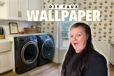 Create your own DIY FAUX WALLPAPER on a budget