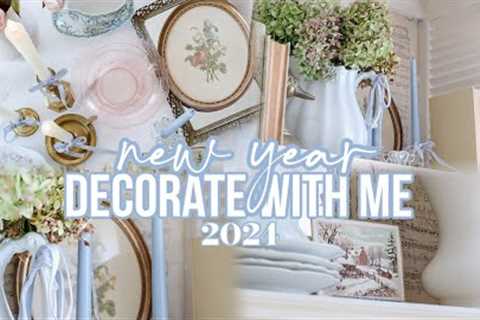 new year DECORATE WITH ME 2024 | vintage cottage decorating ideas!