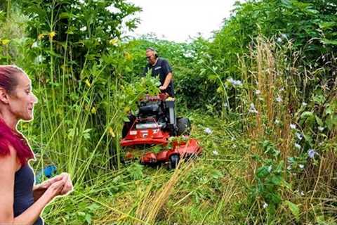 20FT TALL Overgrown YARD! NOBODY Would MOW it for this SINGLE MOM, SO I DID FOR FREE!