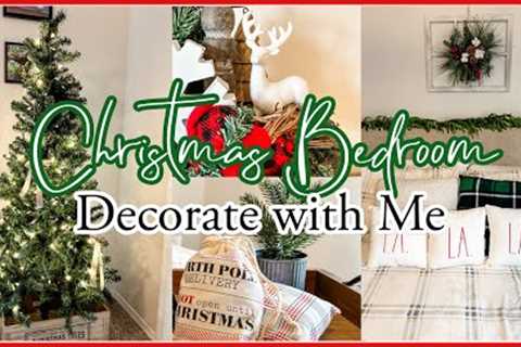 COZY CHRISTMAS BEDROOM DECORATE WITH ME | RUSTIC FARMHOUSE CHRISTMAS DECORATING IDEAS 2023