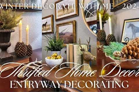 THRIFTED DECORATE WITH ME – WINTER ENTRYWAY HOME DÉCOR | Decorating Ideas & Inspiration 2024