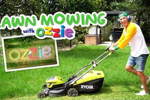 Lawn Mowing Fun For Kids | Use a Lawn Mower to Create Words | BRAND NEW Yard Work Episode