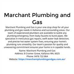 Presentations by Marchant Plumbing and Gas